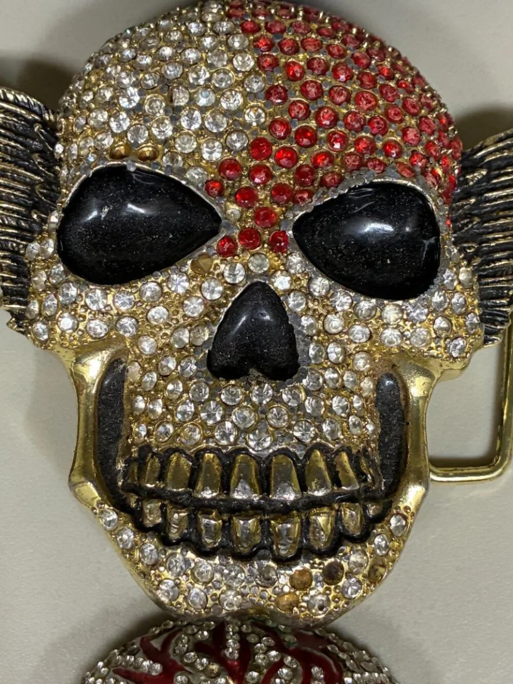 Lot of 6 Belt Buckles Vintage Biker Skull Rhinestone Jack Daniels Nitro Circus